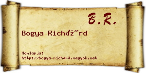 Bogya Richárd névjegykártya